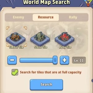 1- Search for the resources tiles in the world map