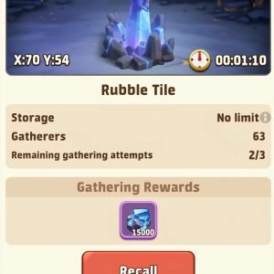 The rubble tile pops after colossi death