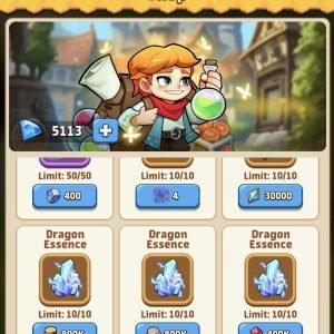 4- Buy dragon essences with ressources, for 10 essences each you can spend 8M stones and timber and 4M rubies