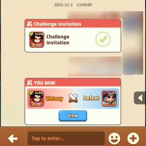 5 - He will receive an invitation to fight and the report will appear directly on the chat