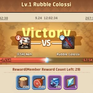 The Rubble colossi rewards