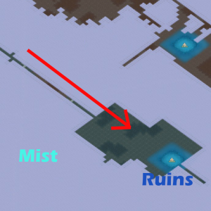 Dig a hole leading directly to the ruins